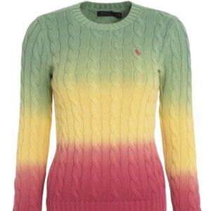 Women's Polo Ralph Lauren Tie Dye Ombre Cable Knit Sweater
